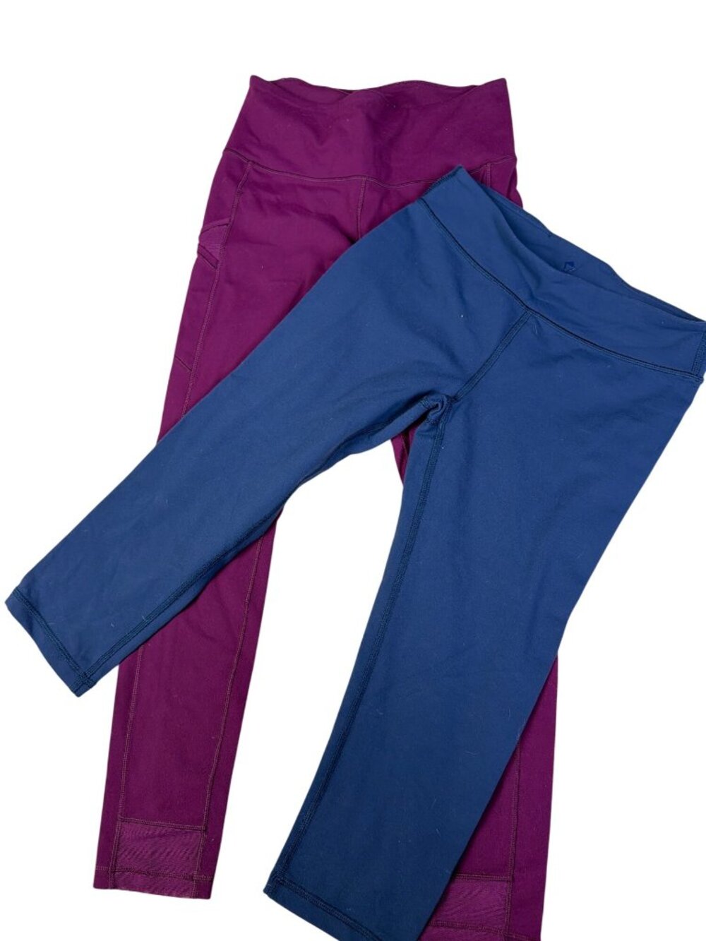 2-Pack Girls Ivivva Active Leggings Size 14 Purple & Navy High-Waisted Stretchy